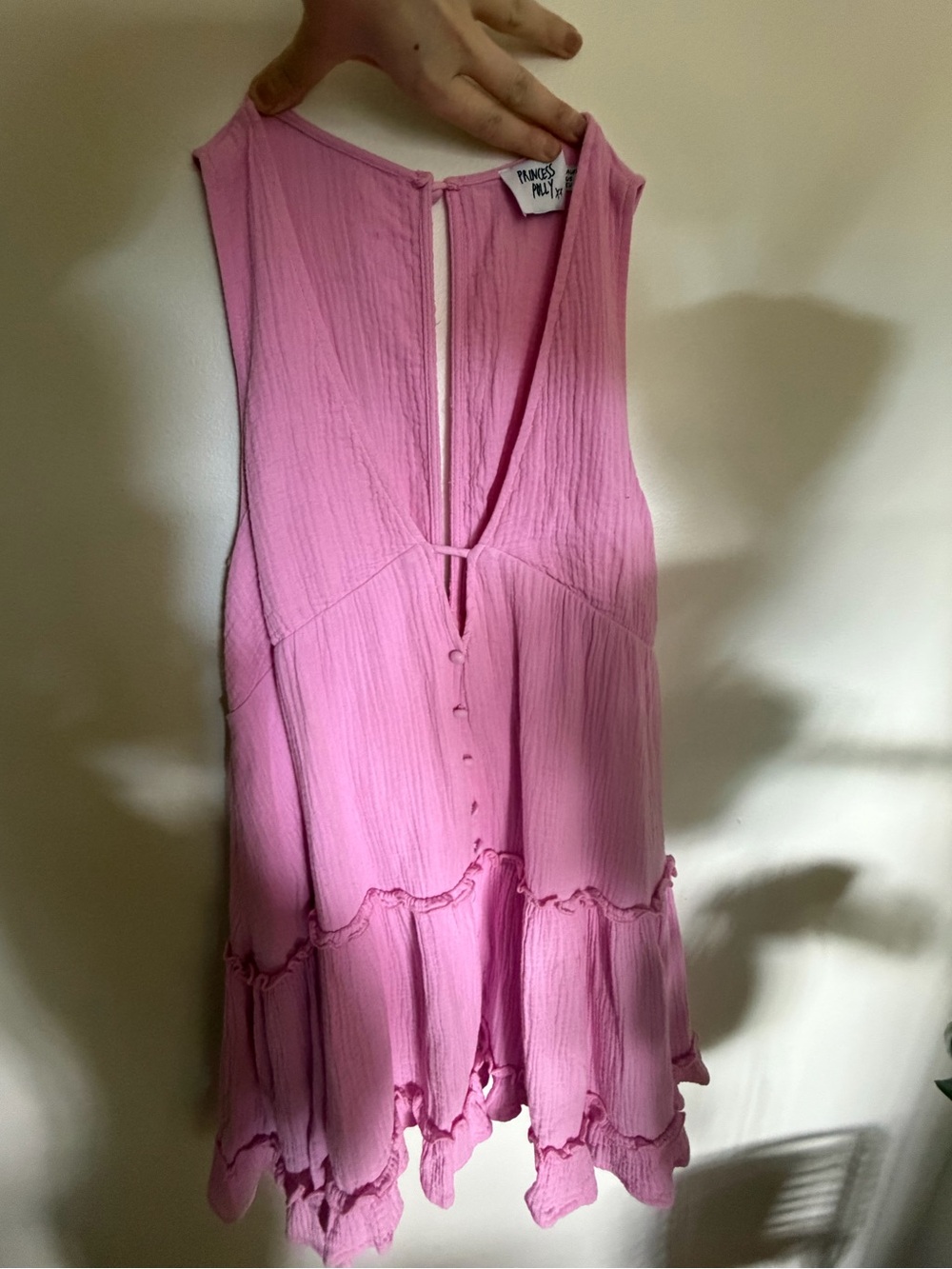 Sleeveless Pink Gauze Mini Dress - Princess Polly